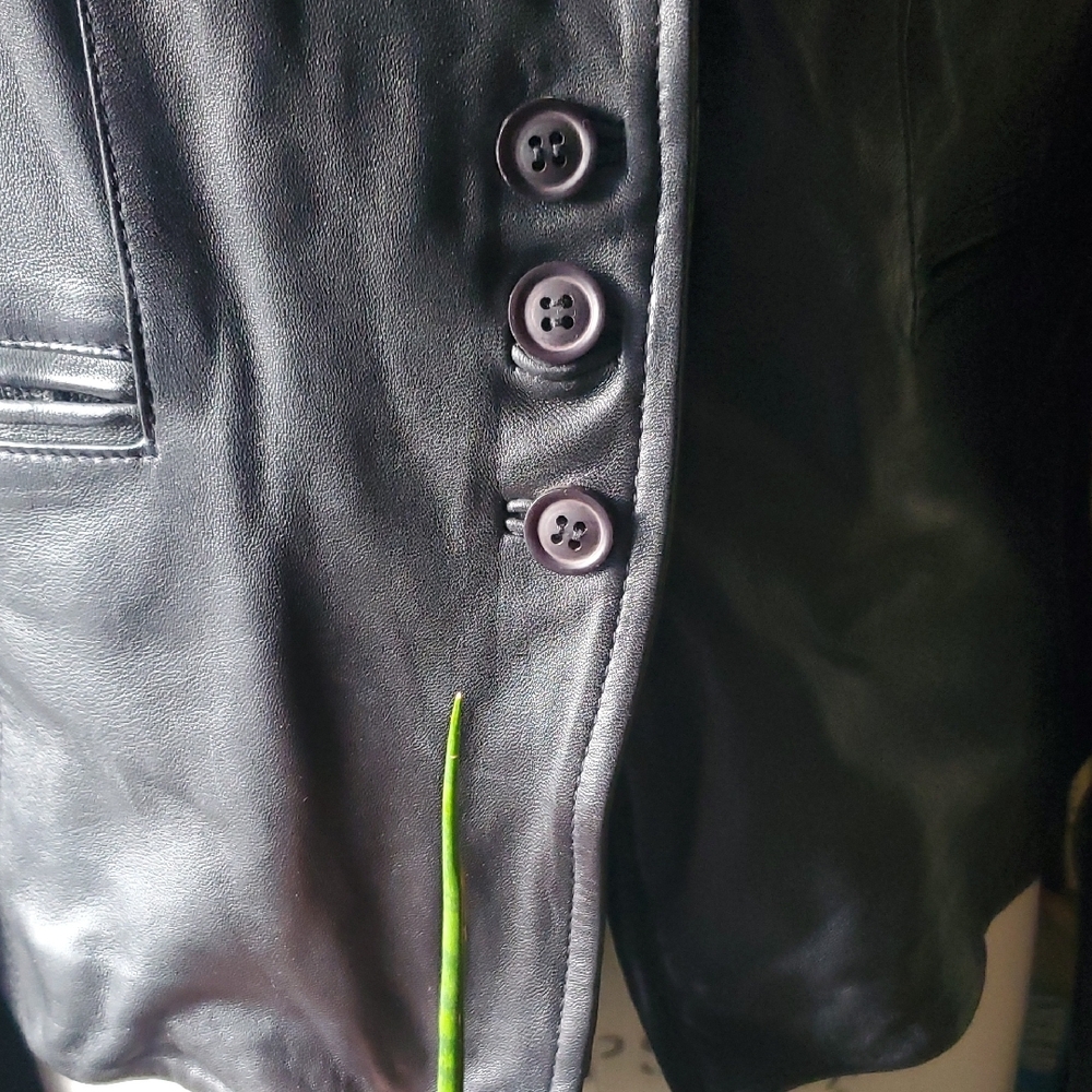 Muubaa Black Leather Jacket for Women - Picture 4 of 10